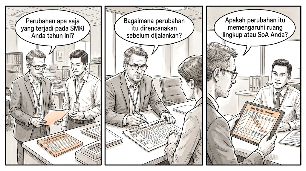 Ilustrasi sketsa audit — yang dicari auditor pada Klausa 5.1 Kepemimpinan
