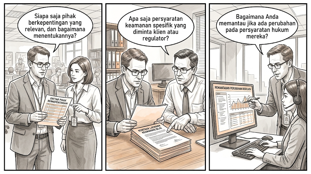 Ilustrasi sketsa audit — yang dicari auditor pada Klausa 5.1 Kepemimpinan